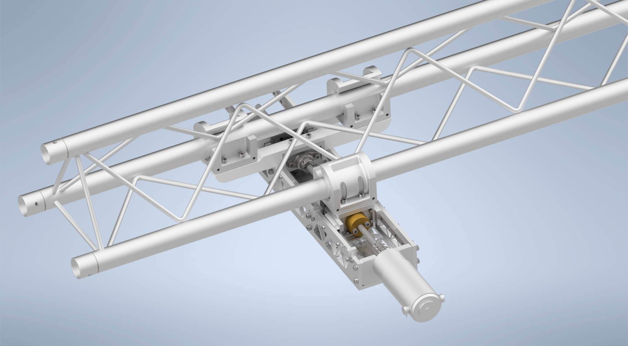 CAD model of the Assembler gripper mounted on an F23 truss