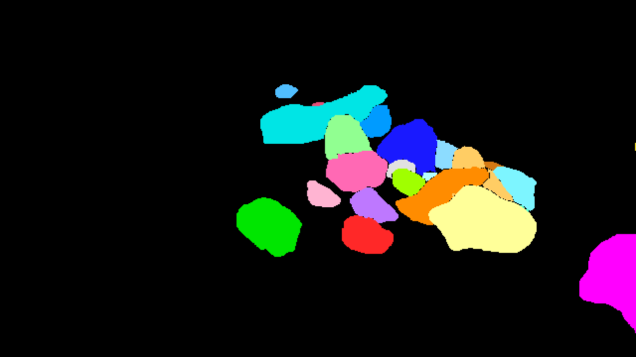YOLO26x-seg predicted instance masks for the same scene